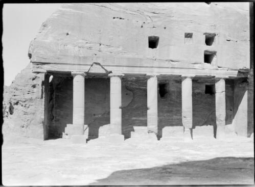 Columns in courtyard of the urn Petra [ca. 1940-1946] [picture] : [Petra Valley, Jordan] / [Frank Hurley]