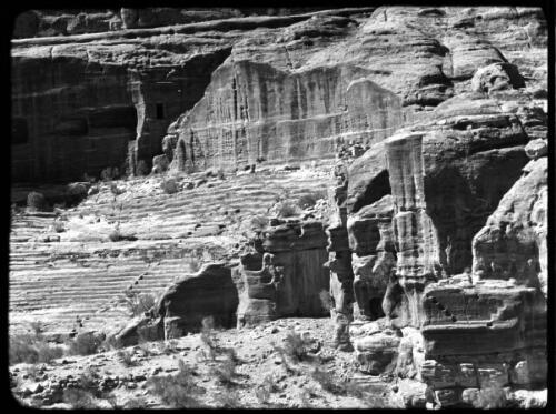 Petra [amphitheatre seating ca. 1940-1946] [picture] : [Petra Valley, Jordan] / [Frank Hurley]