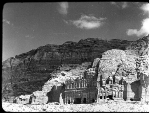 Petra [tombs including the Palace in centre ca. 1940-1946] [picture] : [Petra Valley, Jordan] / [Frank Hurley]