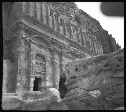 Petra [the Palace ca. 1940-1946] [picture] : [Petra Valley, Jordan] / [Frank Hurley]