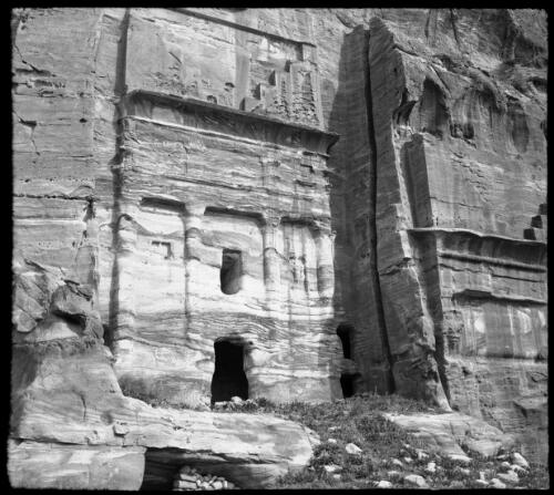 Petra [weathered corniced tomb ca. 1940-1946] [picture] : [Petra Valley, Jordan] / [Frank Hurley]