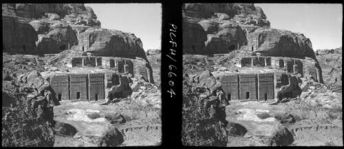 Rock Tombs Petra [ca. 1940-1946 ca. 1940-1946] [picture] : [Petra Valley, Jordan] / [Frank Hurley]