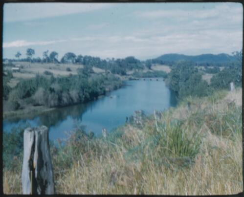 [Mount Lindesay region, river scene, New South Wales, 1] [transparency] / [Frank Hurley]