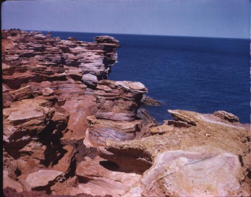 [Rock formations on the coast, Western Australia, 2] [transparency] / [Frank Hurley]