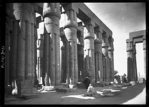 [General view of the Papyrus Columns of Pharaoh Amenhotep III Temple of Luxor] [picture] : [Egypt, World War II] / [Frank Hurley]