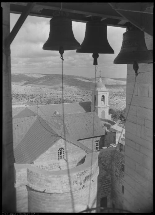 Church of Nativity from belfrey, Bethlehem [1, ca. 1942] [picture] / [Frank Hurley]