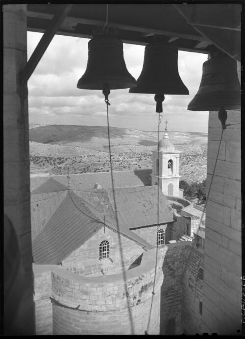 Church of Nativity from belfrey, Bethlehem [2, ca. 1942] [picture] / [Frank Hurley]