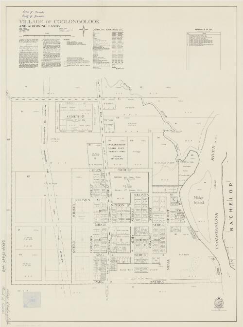 Village of Coolongolook and adjoining lands [cartographic material] : Parish - Cureeki, County - Gloucester, Land District - Taree, Shire - Stroud : within Division - Central N.S.W., Pastures Protection District - Gloucester