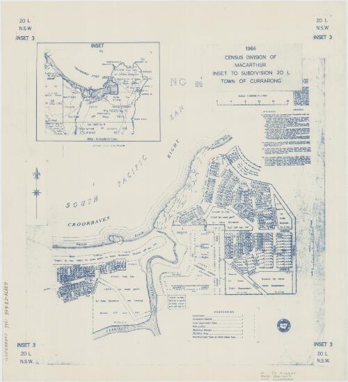 1966 census division of Macarthur [cartographic material] : inset to Subdivision 20 L, Town of Currarong