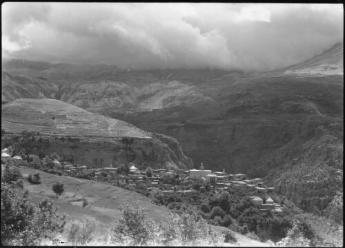 View from above Becharre looking down Wady Quadisha Lebanons [picture] : [Lebanon, World War II] / [Frank Hurley]