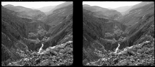 The Gorge of River Qadisha. Cedars [picture] : [Lebanon, World War II] / [Frank Hurley]