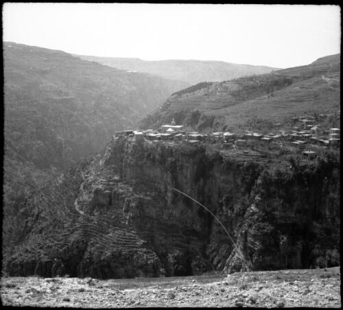 Hajit [Mountain village and terraced slopes] [picture] : [Lebanon, World War II] / [Frank Hurley]