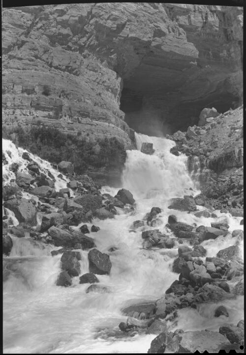 The Source of the River Nahr Ibrahim [near Afqa, Lebanon] [picture] / [Frank Hurley]