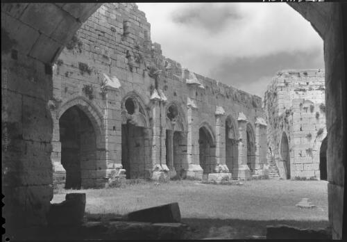 Facade church in Crusader Castle Crac de Chevaliers Syria [picture] : [World War II] / [Frank Hurley]