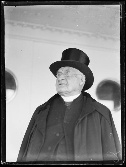 Archbishop Michael Kelly on deck of a ship, New South Wales, 27 September 1932, 2 [picture]