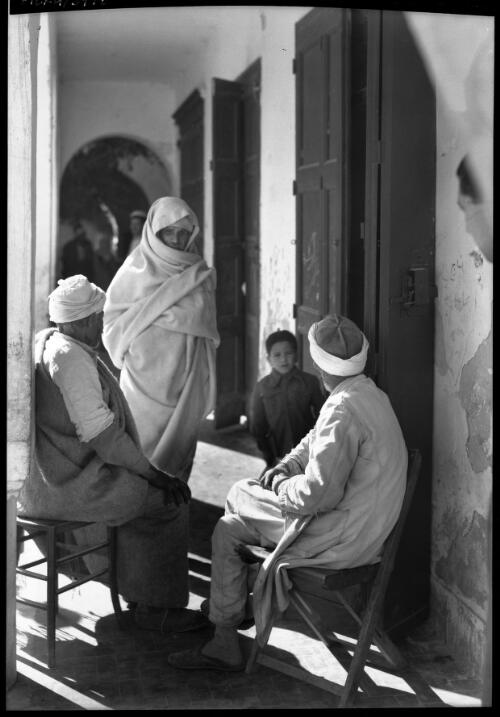 A group study so characteristic of Cyrenaican villages [ca. 1940-1946] [picture] : [Barqah, Libya] / [Frank Hurley]