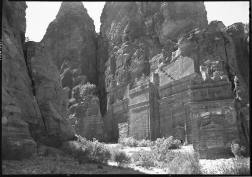 [Nabatean tombs, Petra] [picture] : [Petra Valley, Jordan] / [Frank Hurley]