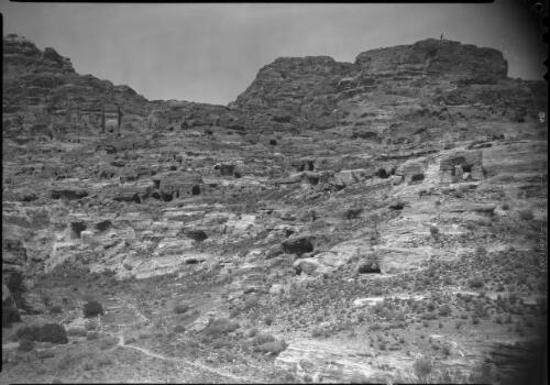 Petra, giving an idea of how the rocks are honeycombed with excavation [1] [picture] : [Petra Valley, Jordan] / [Frank Hurley]