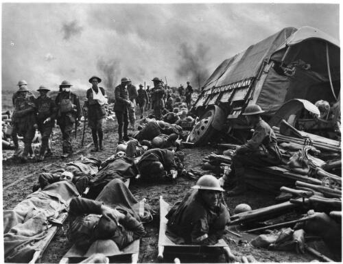 Australian wounded on the Menin Road, near Birr Cross Road on September 20th, 1917 [picture] / Frank Hurley