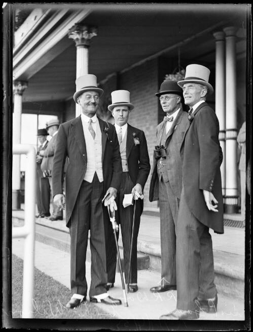 Governor Sir Philip Game, Rodger Rouse Dangar, Sir Leslie Wilson and another man at Randwick Racecourse, New South Wales, 17 April 1933 [picture]