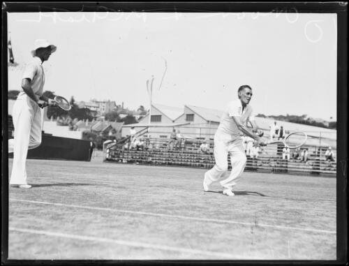 Edgar F. Moon and Vivian McGrath playing in the Australian Tennis Championship, New South Wales, 27 January 1934 [picture]