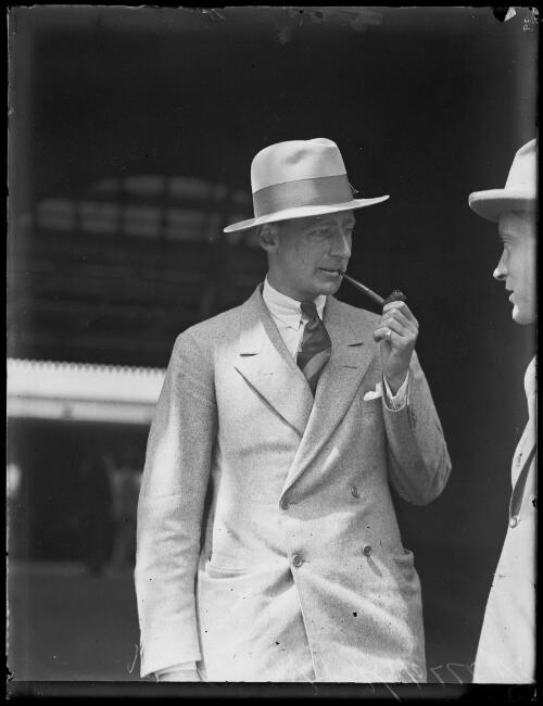 Viscount Knollys smoking a pipe, New South Wales, 1925, 2 [picture]