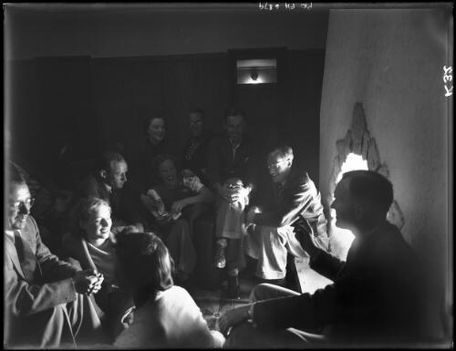 Fireside story [Charlotte Pass] [picture] : [Kosciuszko, New South Wales] / [Frank Hurley]