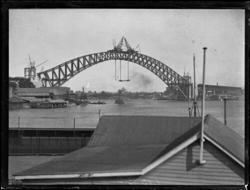 Nearly completed arch of the Sydney Harbour Bridge, New South Wales, ca. 1930 [picture]
