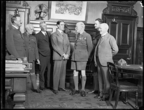 Lord Baden-Powell with a group of men in the Premier's Office, Sydney, 19 March 1931 [picture]