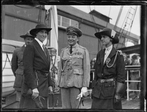Lord and Lady Baden-Powell on the deck of the ship Marama with a man and woman, Sydney, New South Wales, March 1931 [picture]