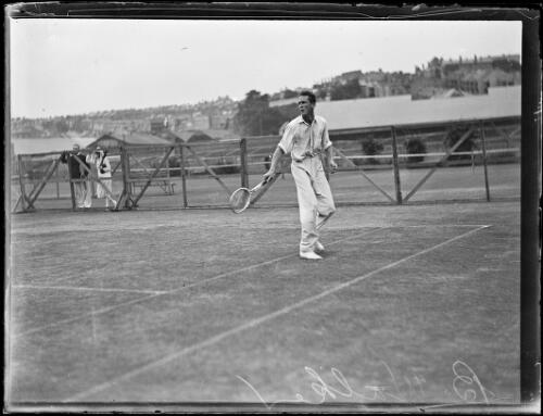 W.B. Walker playing tennis at White City [?], New South Wales, 30 December 1931 [picture]