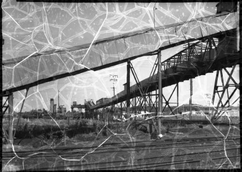 [Conveyor, treatment plant, rail track, Pelton Mine, New South Wales] [picture] / [Frank Hurley]