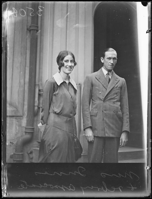 Squash champion Miss Joan Long-Innes with an unidentified man, New South Wales, ca. 1930s [picture]