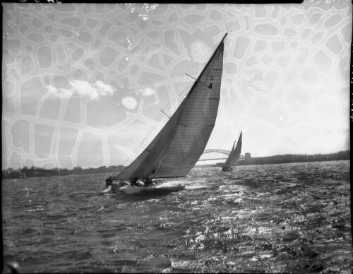 Yachts on Harbour [picture] : [Sydney Harbour, New South Wales] / [Frank Hurley]