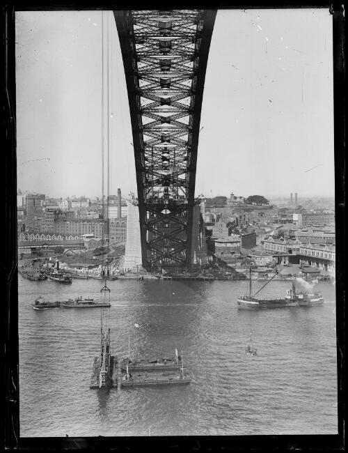 Construction on the arch of Sydney Harbour Bridge, New South Wales, ca. 1930 [picture]