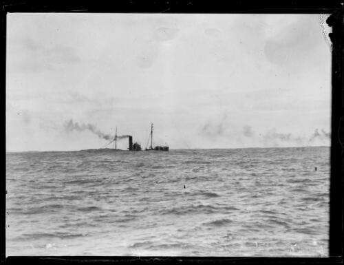 Ship at sea in the distance on the Captain Cook trip, New South Wales, 2 September 1932, 1 [picture]