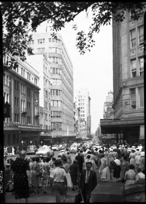 Mark St from St James [picture] : [Sydney, New South Wales] / [Frank Hurley]