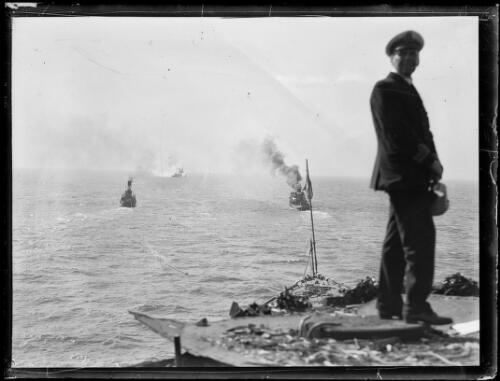 Unidentified man standing beside the water, H.M.S Hood, New South Wales, 1924 [picture]