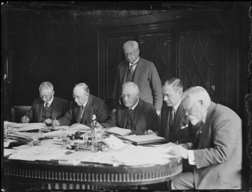 First meeting of new board at the Government Savings Bank, New South Wales, ca. 1931 [picture]