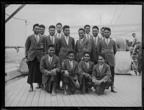 Methodist Tongan choir aboard the ship Aorangi, New South Wales, ca. 1928 [picture]