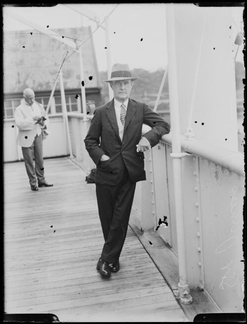 Sir James Roberts on the deck of a ship, New South Wales, ca. 1928 [picture]