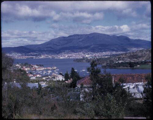 [Hobart with Mount Wellington in the background, Tasmania, 1] [transparency] / [Frank Hurley]