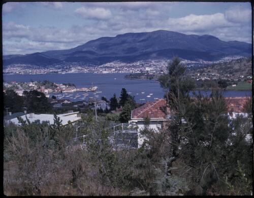 [Hobart with Mount Wellington in the background, Tasmania, 2] [transparency] / [Frank Hurley]