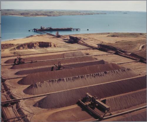 Comalco bauxite stockpiles at Weipa, North Queensland, 1967 [picture] / Wolfgang Sievers