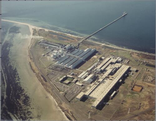 Aerial view of Alcoa Point Henry works near Geelong, Victoria, 1974 [picture] / Wolfgang Sievers
