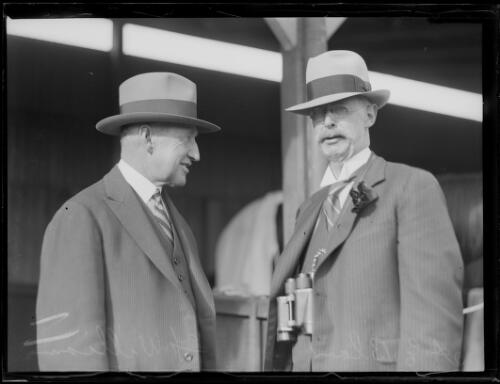Mr A.E. Blair and F. Williams at the races, New South Wales, 4 October 1933, 1 [picture]