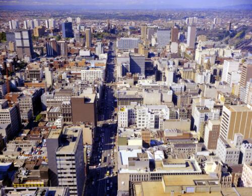 Melbourne central business district from the BHP Building, corner Bourke and William Streets, 1973 [picture] / Wolfgang Sievers