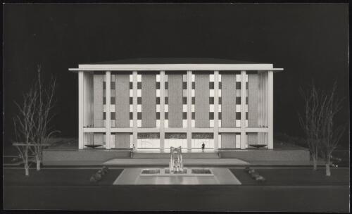 Architectural model of the National Library of Australia building by Errol Bruce Davis, Canberra, 1962 / Max Dupain