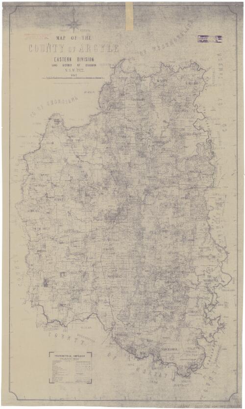 Map of the County of Argyle : Eastern Division : land district of Goulbourn : N.S.W. 1922 / compiled, drawn and printed at the Department of Lands, Sydney, N.S.W. 22. 7. '22