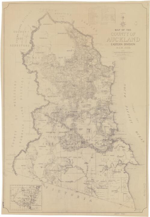 Map of the County of Auckland : eastern division : N.S.W. - 1929 / compiled, drawn and printed at the Department of Lands, Sydney, N.S.W